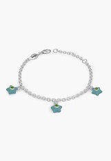 very nice small silver enamel May baby birthstone bracelet